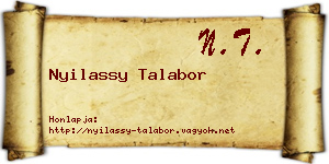 Nyilassy Talabor névjegykártya